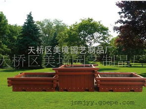 济南天桥区美境景观花箱HX-002 防腐木花箱专业制造与园艺应用